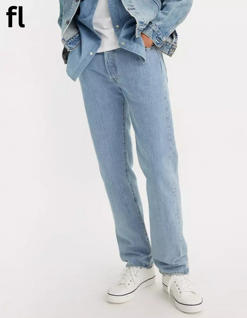 L-e-v-i’s (5.0.1) Straight Fit Ice Blue Men's Jeans Beautiful Disaster - Medium Wash